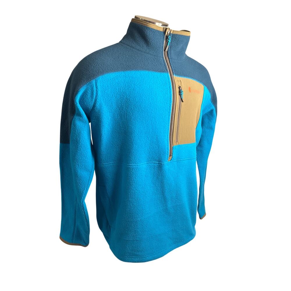 NWT Men L Cotopaxi Abrazo Half-Zip Fleece Jacket Deep Ocean Mineral Blue Coat